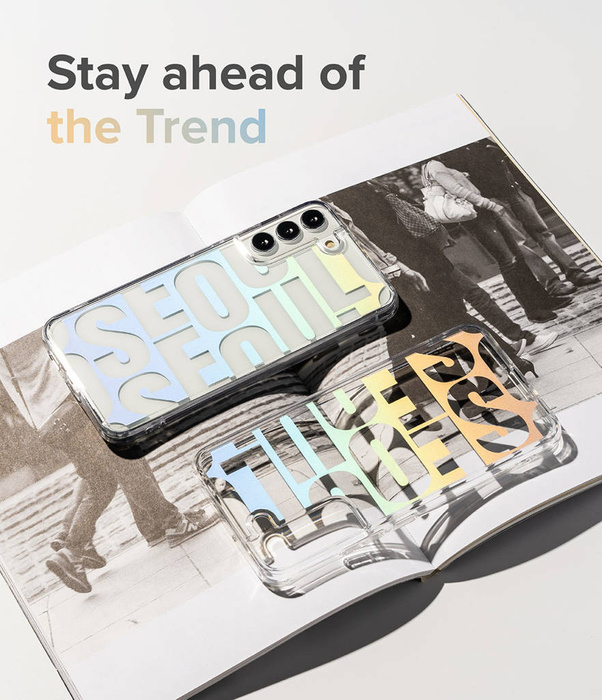 Ringke Fusion Design pancerne etui pokrowiec z żelową ramką Samsung Galaxy S22+ (S22 Plus) przezroczysty (Seoul) (F593R89)