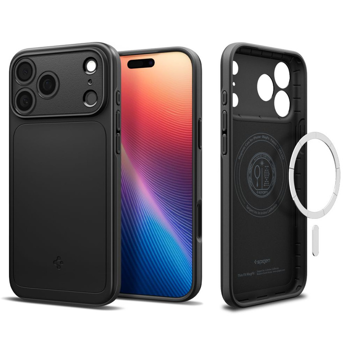 ETUI SPIGEN IPHONE 17 PRO THIN FIT MAG MAGSAFE CZARNE