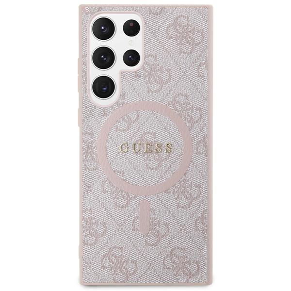 Etui Guess GUHMS24LG4GFRP S24 Ultra S928 różowy/pink hardcase 4G Collection Leather Metal Logo MagSafe Case