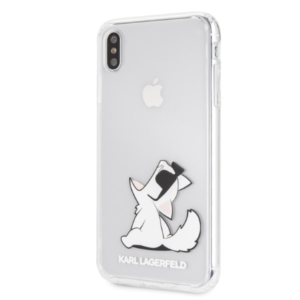 Etui KARL LAGERFELD Apple iPhone Xs Max Choupette Fun Bezbarwny Case