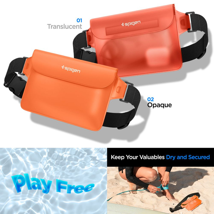 Etui Spigen A620 Universal Waterproof Waist Bag 2-pack Sunset Orange Case