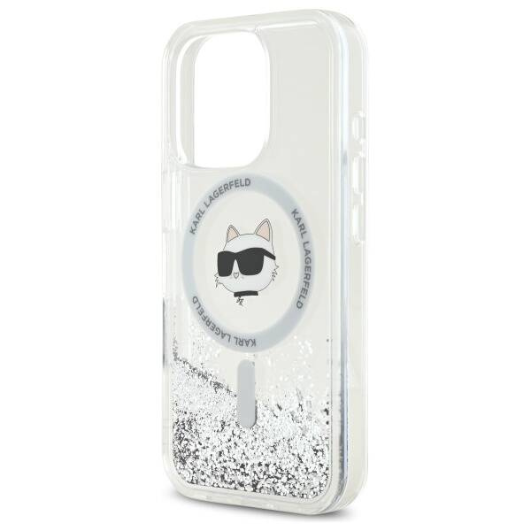 Etui Karl Lagerfeld iPhone 16 Pro 6.3" hardcase transparent Liquid Glitter Choupette Head Magsafe