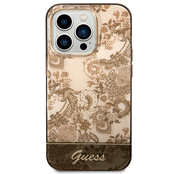 Etui GUESS Apple iPhone 14 Pro Porcelain Collection Brązowy Hardcase