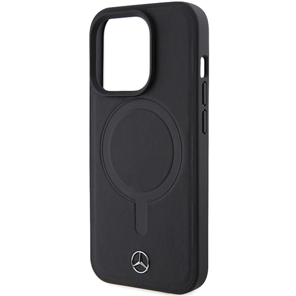 Etui Mercedes MEHMP15L23RCMK iPhone 15 Pro 6.1" czarny/black hardcase Smooth Leather MagSafe