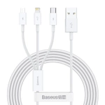 [PO ZWROCIE] Baseus Superior 3w1 kabel USB - Lightning / USB Typ C / micro USB 3,5 A 1,5 m Biały (CAMLTYS-02)