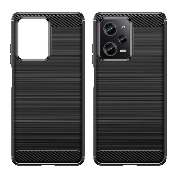 Etui Carbon Case Etui Xiaomi Poco X5 Pro 5G / Redmi Note 12 Pro Elastyczny Silikonowy Karbonowy Pokrowiec Czarne Case