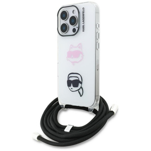 Etui Karl Lagerfeld IML Crossbody        Karl&Choupette Head do iPhone 16 Pro biały