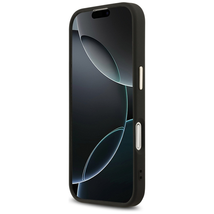 Etui Guess 4G Triangle Logo MagSafe do   iPhone 17 czarny złoty