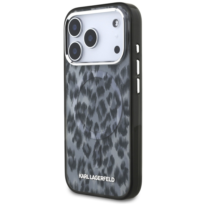 Etui Karl Lagerfeld IML Leopard Pattern  MagSafe do iPhone 17 Pro czarny
