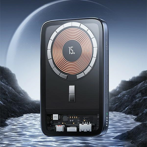 USAMS Powerbank PB67 10000mAh 20W QC3.0+PD Magnetic Wireless Fast Charge stalowy/tarnish 10KCD18401 (US-CD184)