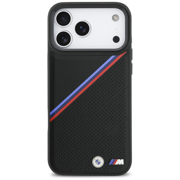 Etui BMW M Tricolor Metal Logo MagSafe   do iPhone 17 Pro Max czarny