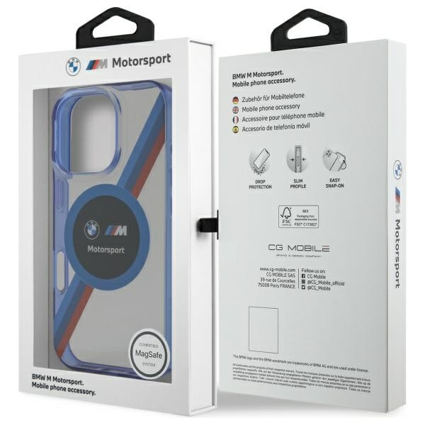 Etui BMW iPhone 16 Pro Max 6.9" przezroczysty/transparent hardcase Motosport IML Circle MagSafe