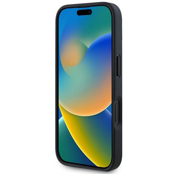 Etui BMW iPhone 16 6.1" szary/grey hardcase M Perforated Tricolor Line MagSafe