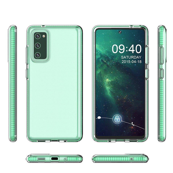 Spring Case pokrowiec żelowe etui z kolorową ramką do Samsung Galaxy A72 4G ciemnoniebieski