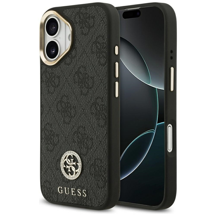 Etui Guess 4G Strass Logo MagSafe do     iPhone 17 czarny