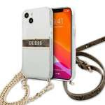 Etui GUESS Apple iPhone 13 Mini 4G Brown Strap Gold Chain Bezbarwny Hardcase