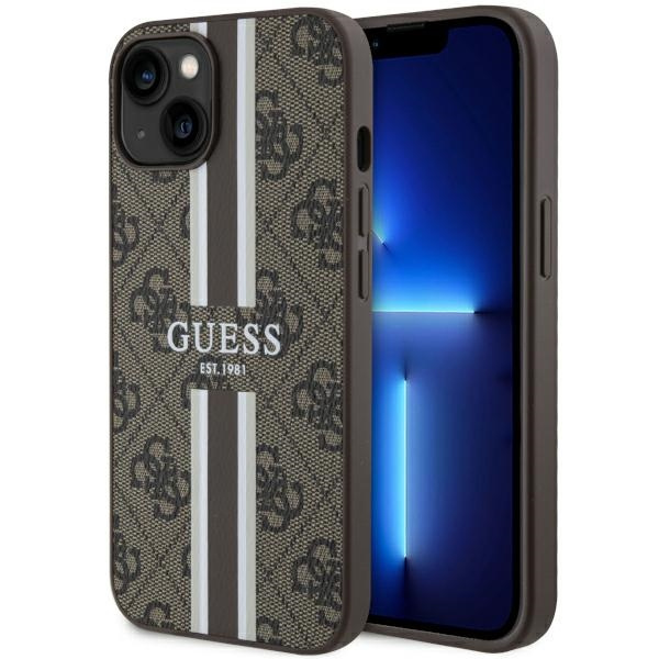 Etui Guess GUHMP14MP4RPSW iPhone 14 Plus 6,7" brązowy/brown hardcase 4G Printed Stripes MagSafe Case