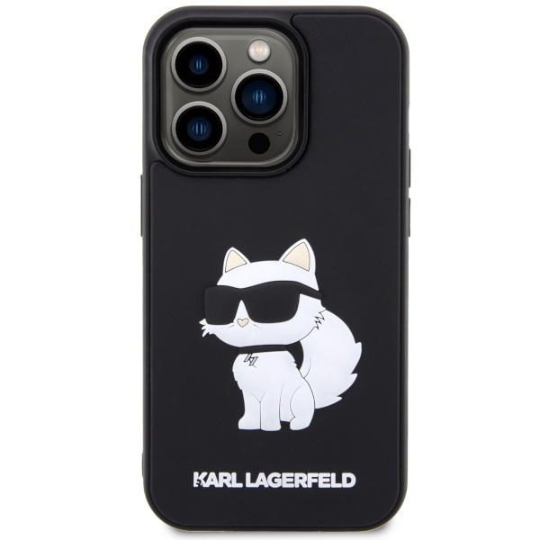 Etui Karl Lagerfeld KLHCP14X3DRKHNK iPhone 14 Pro Max 6.7" czarny/black hardcase Rubber Choupette 3D Case