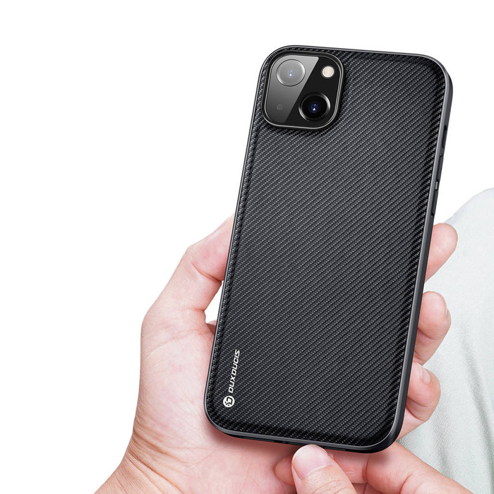 Dux Ducis Fino etui pokrowiec pokryty nylonowym materiałem iPhone 14 Max czarny