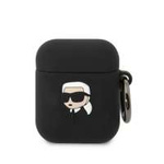 Karl Lagerfeld KLA2RUNIKK AirPods 1/2 cover czarny/black Silicone Karl Head 3D