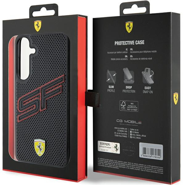 Etui Ferrari FEHCS24MPINK Samsung Galaxy S24+ S926 czarny/black hardcase Big SF Perforated Case