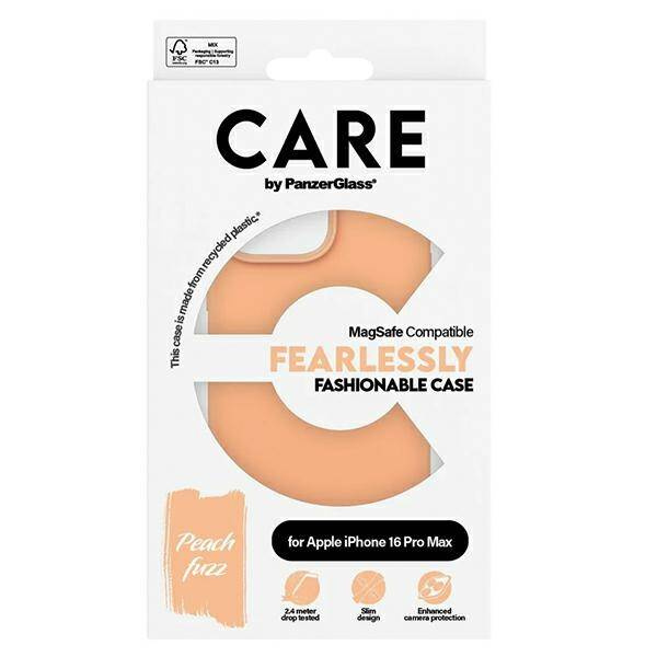 Etui CARE by PanzerGlass Fashion Case iPhone 16 Pro Max 6.9" brzoskwiniowy/peachy MagSafe 1392