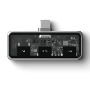 Satechi Mobile XR Hub with Audio - mobilny adapter USB-C (1x USB-C 100W PD; 2.0 data i audio, 1x USB-C DP 1.4 4K@60Hz; 3.0 10 Gbps, 1x 3.5mm audio in/out) (space gray)