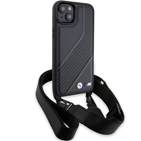 Etui Bmw Bmhcp15m23pscck Iphone 15 Plus / 14 Plus 6.7" Czarny/black Hardcase M Edition Carbon Stripe & Strap Case