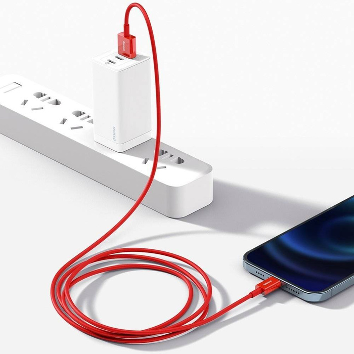 Baseus Superior kabel USB - Lightning 2,4 A 1 m czerwony (CALYS-A09)