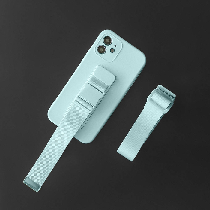 ETUI Rope case żelowe etui ze smyczą łańcuszkiem torebka smycz iPhone 13 Pro Max ciemnozielony CASE