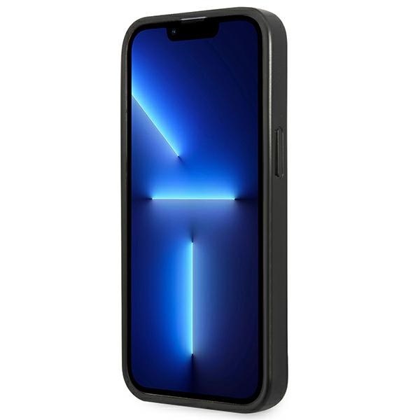 Etui GUESS Apple iPhone 14 Saffiano Triangle Logo Srebrny Hardcase