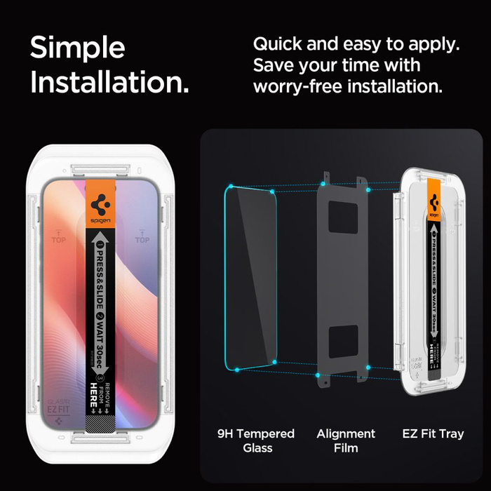 SZKŁO PRYWATYZUJĄCE SPIGEN GLAS.TR ”EZ FIT” 2-PACK IPHONE 16 PRO, 17, 17 Pro PRIVACY