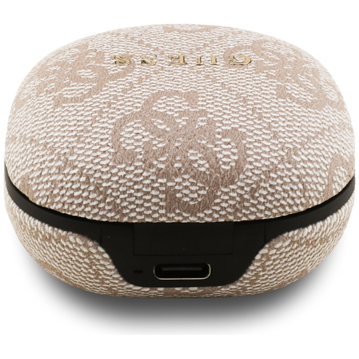 Słuchawki TWS ENC Guess 4G Classic Metal Logo różowy