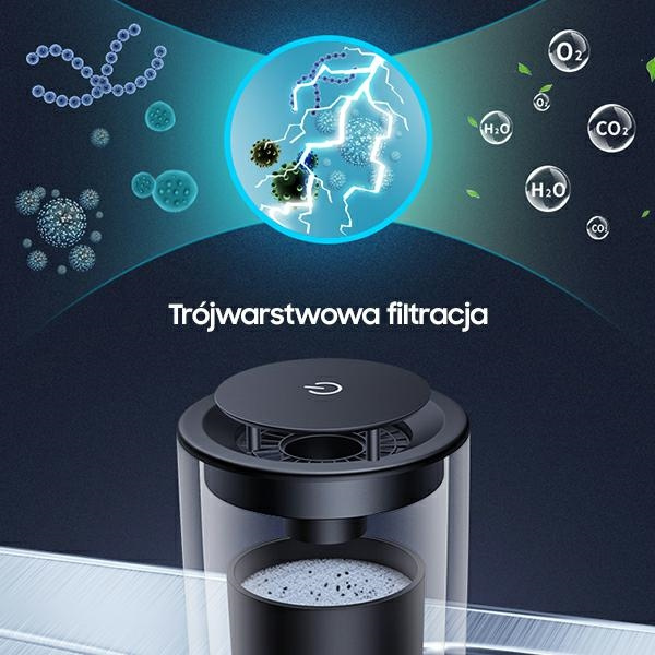 Przenośny Jonizator Powietrza USAMS Jonizator Anionów Pm2,5 ZB181JHQ01 US-ZB181 Czarny