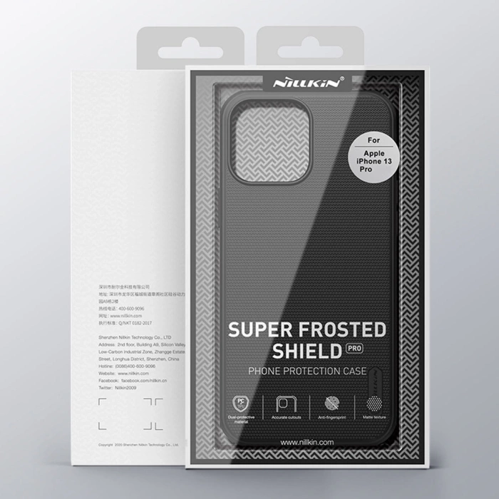 Etui Nillkin Super Frosted Shield wzmocnione etui pokrowiec iPhone 13 Pro niebieski