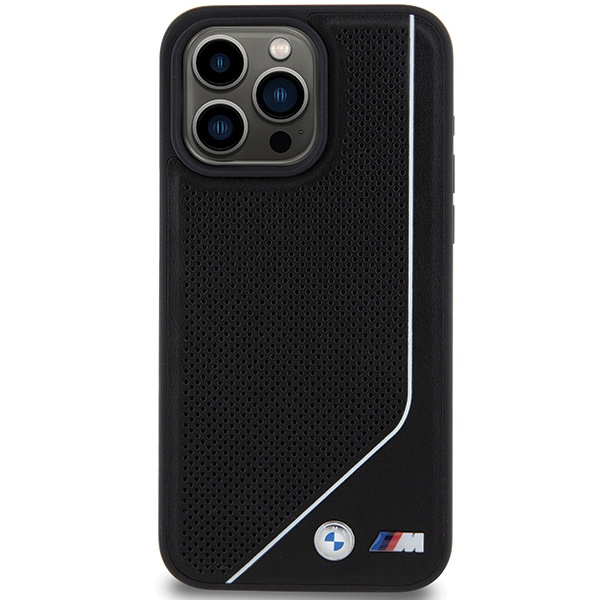 Etui Bmw Bmhmp15x23pucpk Iphone 15 Pro Max 6.7" Czarny/black Hardcase Perforated Twisted Line Magsafe Case