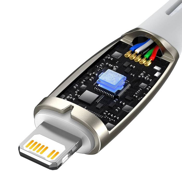 Baseus Glimmer Series kabel z szybkim ładowaniem USB-C - Lightning 480Mb/s PD 20W 1m biały