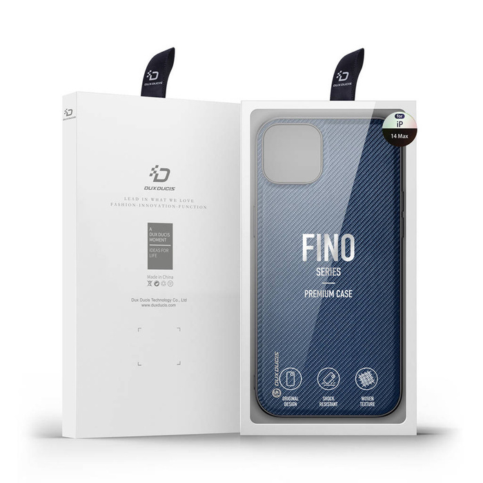 Dux Ducis Fino etui pokrowiec pokryty nylonowym materiałem iPhone 14 Max niebieski