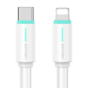 USAMS Kabel USB-C/Lightning 1m SJ735 30W biały/white YU Series SJ735USB02 (US-SJ735)