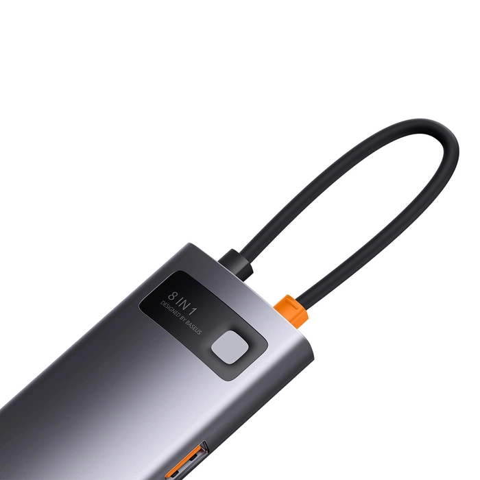 Hub 8w1 Baseus StarJoy Series, USB-C do HDMI + 3 x USB 3.1 + USB-C PD + RJ45 + microSD/SD