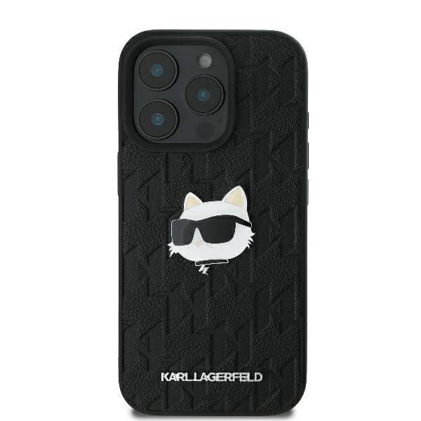 Etui Karl Lagerfeld iPhone 16 Pro 6.3" czarny/black hardcase Monogram Choupette Head Pin