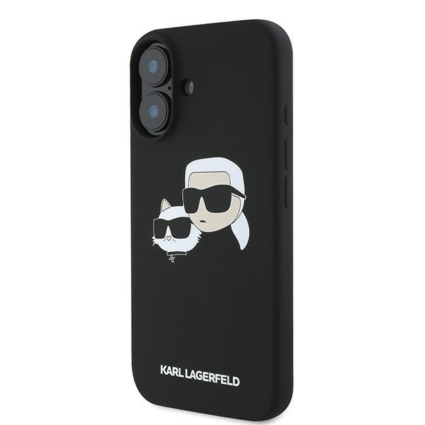 Etui Karl Lagerfeld iPhone 16 Plus czarny/black HC MagSafe Sil Double Heads Print