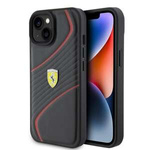 Etui Ferrari FEHCP15SPTWK iPhone 15 6.1" czarny/black hardcase Twist Metal Logo Case