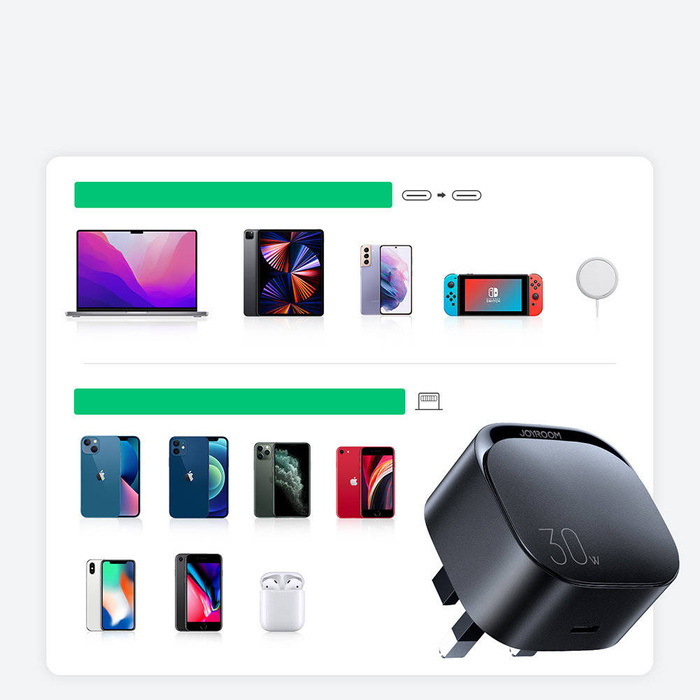 Mała szybka ładowarka USB Typ C PD 20W wtyczka EU czarna (L-P307)