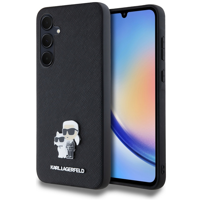 Etui Karl Lagerfeld KLHCSA35SAKCNPK A35 A356 hardcase czarny/black Saffiano Karl&Choupette Pin