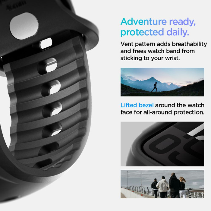 PASEK SPIGEN APPLE WATCH 10 (46 MM) LIQUID AIR PRO MATOWY CZARNY