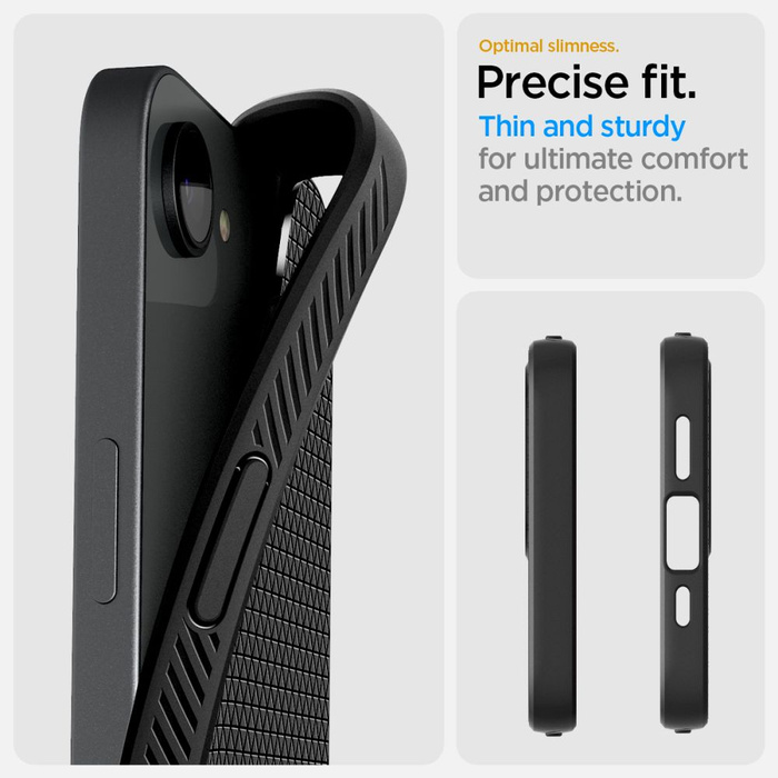 ETUI SPIGEN IPHONE 16E LIQUID AIR MATOWE CZARNE