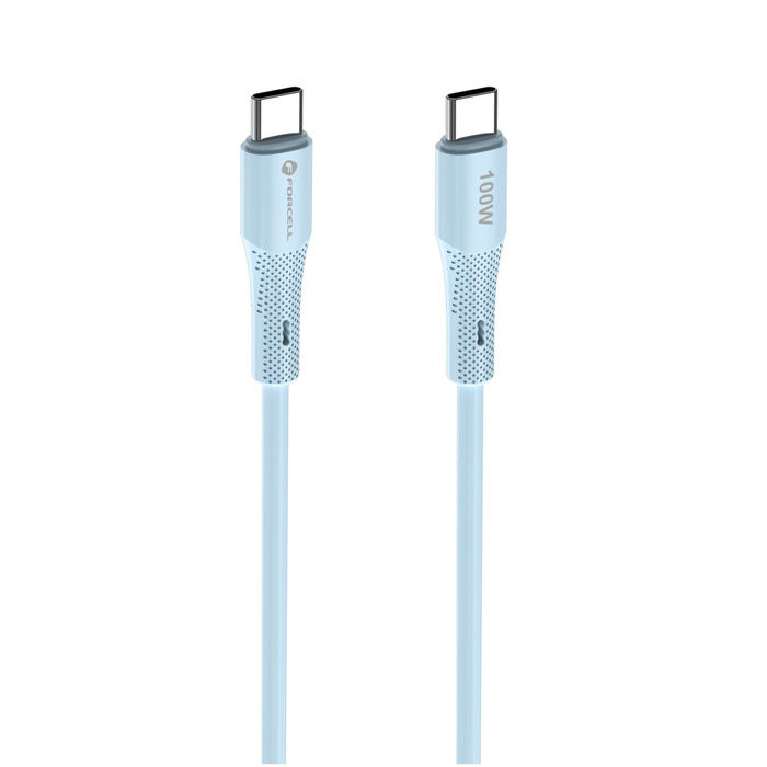 Kabel USB C do USB C Forcell F-Energy QC4.0 PD 5A 100W Silicone 1 m C347 niebieski