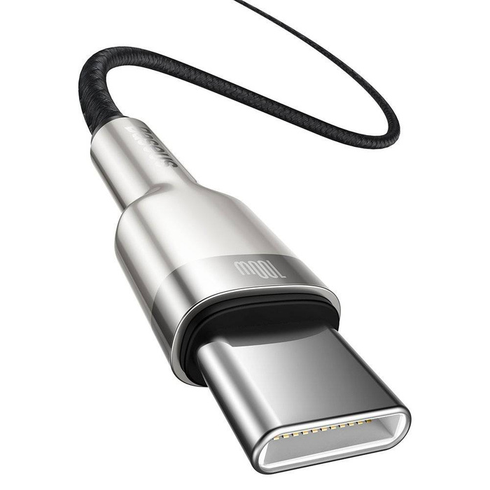 Baseus Cafule Metal Data kabel USB Typ C - USB Typ C 100 W (20 V / 5 A) Power Delivery 2 m czarny (CATJK-D01)