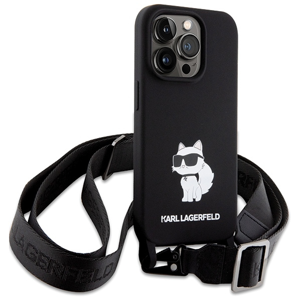Etui Karl Lagerfeld KLHCP15XSCBSCNK iPhone 15 Pro Max 6.7" hardcase czarny/black Crossbody Silicone Choupette Case